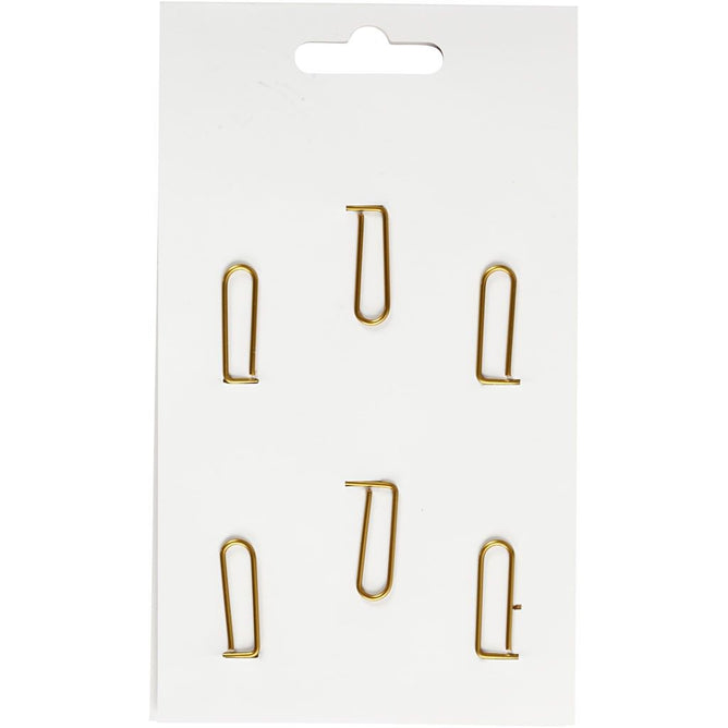 6 x Arrow Shaped Metal Gold Colour Paperclips For Card Gift Decorations 40 mm x 25 mm