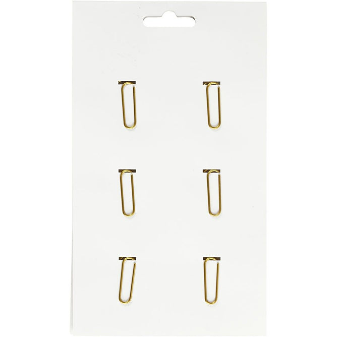 Cactus Shaped Metal Gold Colour Paperclips For Card Gift Decorations 40 mm x 30 mm