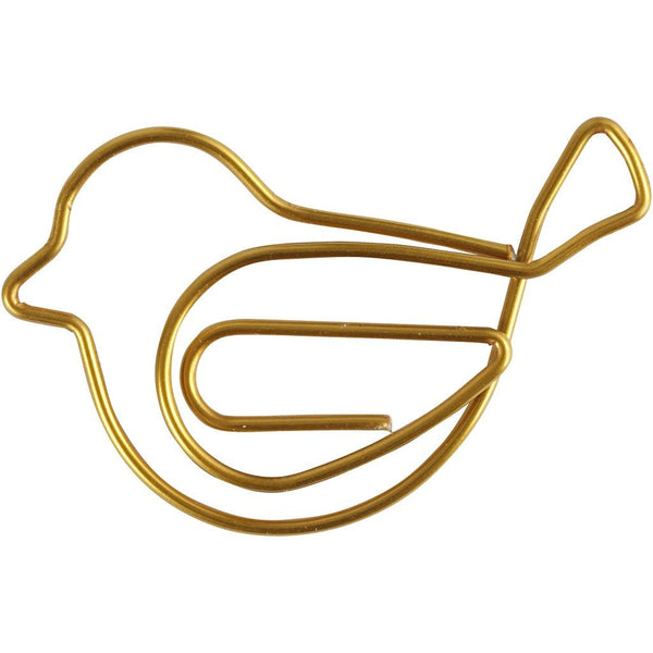 Bird Shaped Metal Gold Colour Paperclips For Card Gift Decorations 32 mm x 40 mm