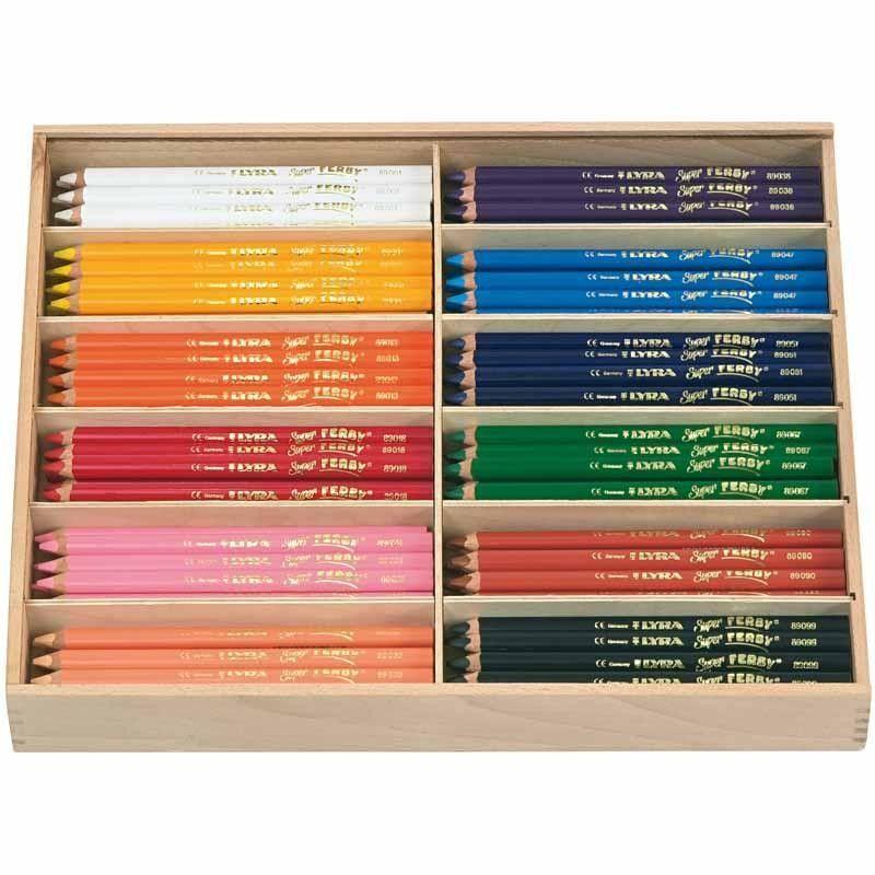 144 x Lyra Super Ferby Triangular Shaped Assorted Colour Pencils 18 cm - Home - Crafts