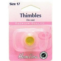 Hemline Die Cast Sewing Thimble Gold Plated Large - Hobby & Crafts