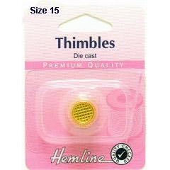Hemline Die Cast Sewing Thimble Gold Plated Small - Hobby & Crafts