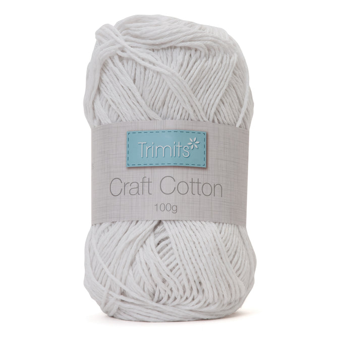 Trimits Macramé White Bleached Cotton Yarn Thread Knitting Crocheting Craft 100g
