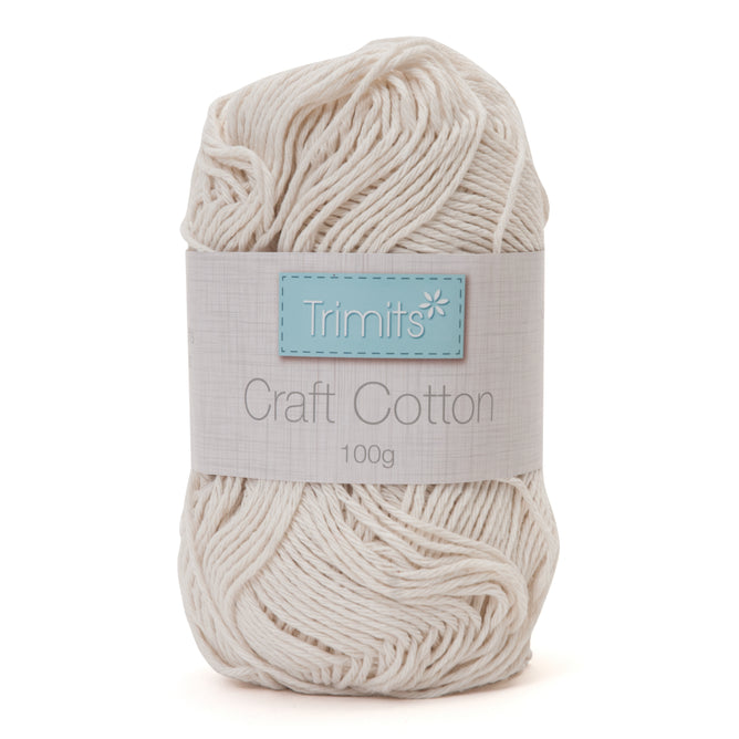 Trimits Macramé Natural Unbleached Cotton Yarn Knitting Crocheting Craft 100g