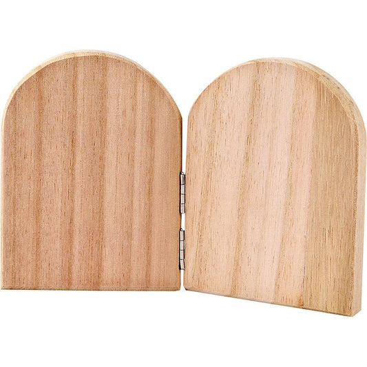2 Fold Paulownia Wood Icon Plates With Metal Hinges Home Decorations Crafts 11x17 cm - Home - Crafts