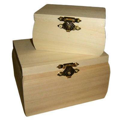 2 Wooden Treasure Chest With Clasp Lid To Paint And Decorate - Home - Crafts