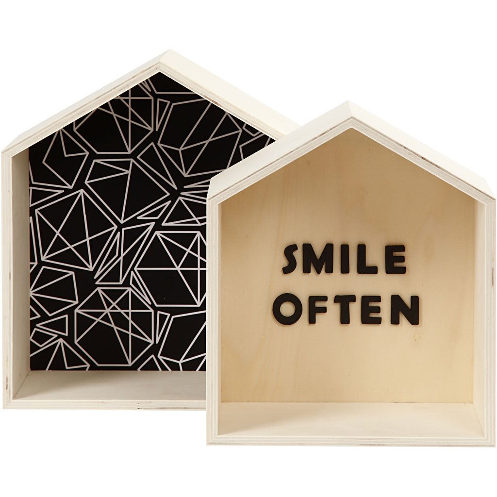 2 x Assorted Size Light Wood Storage Boxes Decoration Crafts 12.5 cm - Home - Crafts