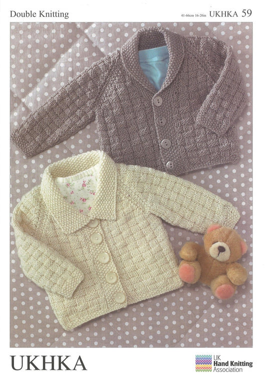 2 X Double Knitting Pattern Cardigans 0 To 6 years 41 - 66 cm 16 - 26 inches - Home - Crafts