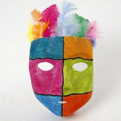 2 x Full Face Form Pressed Plastic Mask Elastic Headband Paint Decorate 15.5cm