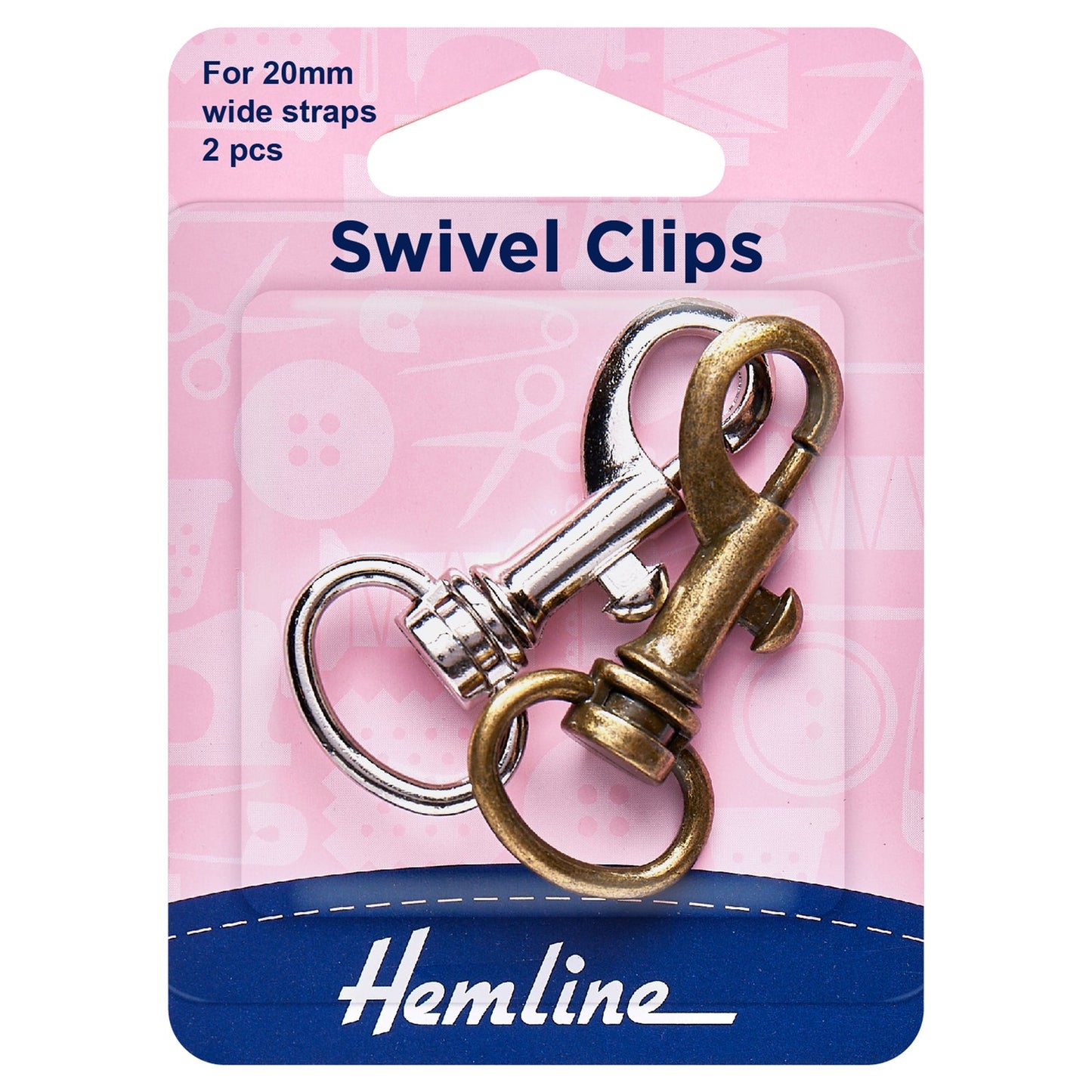 2 x Hemline Bronze & Metal Swivel Clips Macramé Bag Making Crafts - Select Size