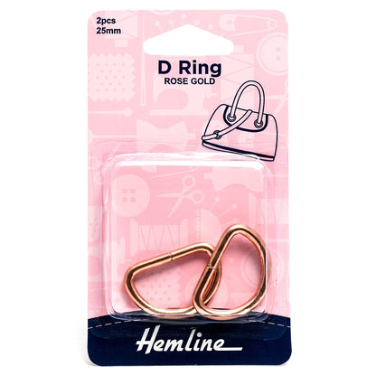 2 x Hemline D Shaped Alloy Rings Macramé Bag Making Crafts 25mm - Select Colour - Home - Crafts
