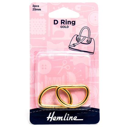 2 x Hemline D Shaped Alloy Rings Macramé Bag Making Crafts 25mm - Select Colour - Home - Crafts