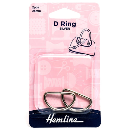 2 x Hemline D Shaped Alloy Rings Macramé Bag Making Crafts 25mm - Select Colour - Home - Crafts