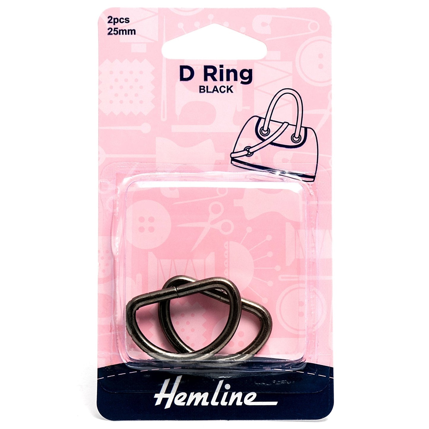 2 x Hemline D Shaped Alloy Rings Macramé Bag Making Crafts 25mm - Select Colour - Home - Crafts