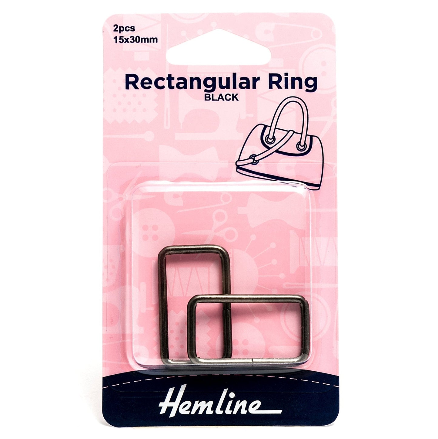 2 x Hemline Rectangular Alloy Ring Macramé Bag Making Craft 30mm - Select Colour - Home - Crafts