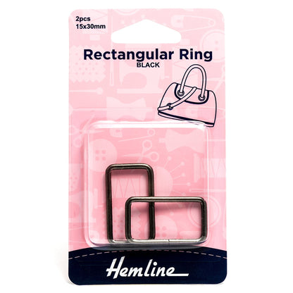 2 x Hemline Rectangular Alloy Ring Macramé Bag Making Craft 30mm - Select Colour - Home - Crafts