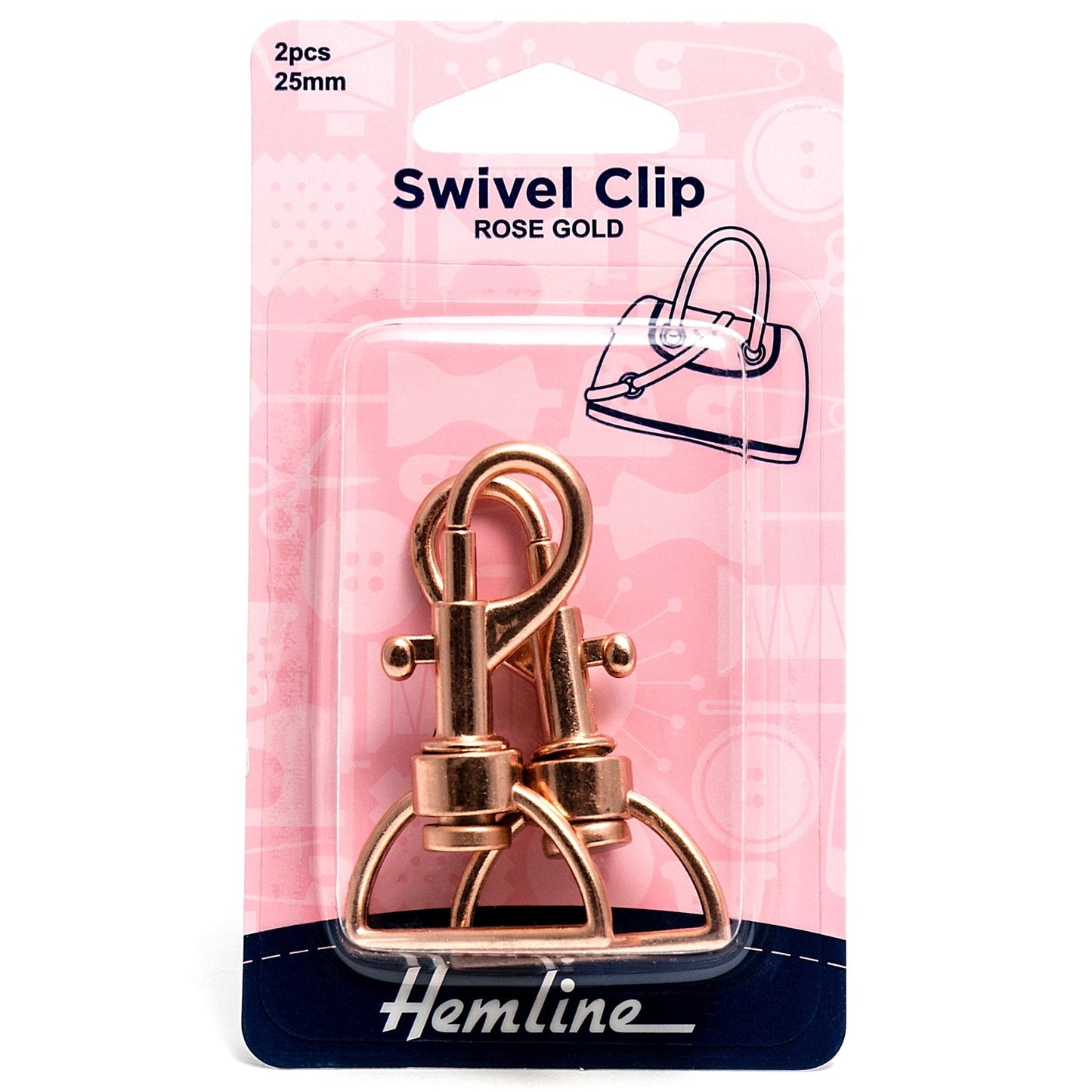 2 x Hemline Rose Gold Metal Swivel Clips Macramé Bag Making Crafts - Select Size - Home - Crafts