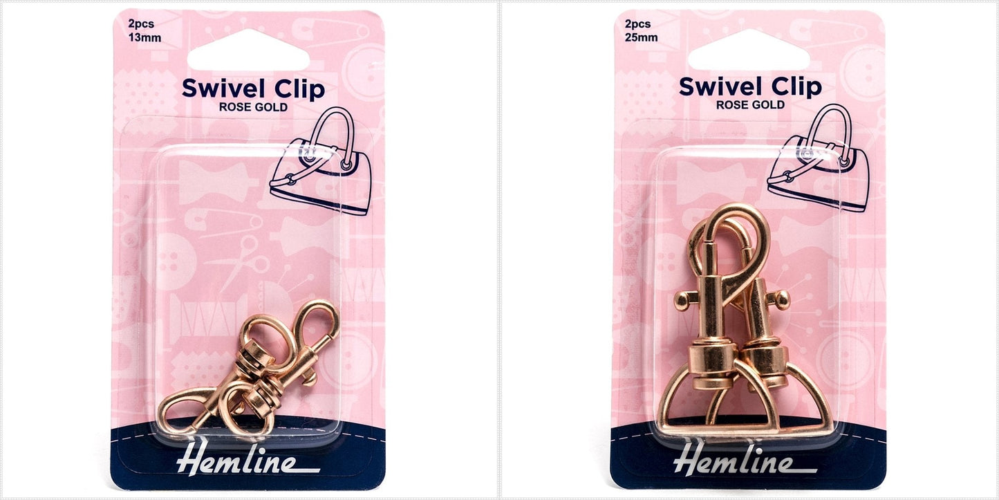 2 x Hemline Rose Gold Metal Swivel Clips Macramé Bag Making Crafts - Select Size - Home - Crafts
