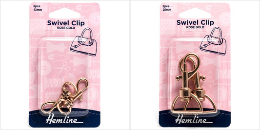 2 x Hemline Rose Gold Metal Swivel Clips Macramé Bag Making Crafts - Select Size - Home - Crafts