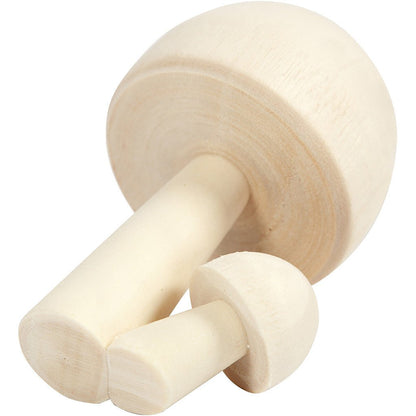 2 x Light Wood Mushrooms Decoration Crafts H: 8.5 cm W: 5.5 cm - Home - Crafts