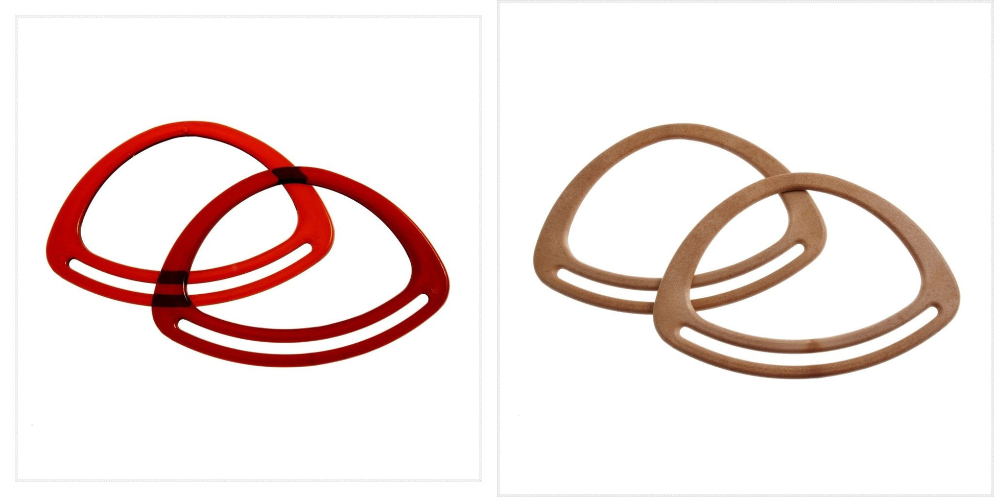 2 x Oval Shaped Plastic Handles Macramé Bag Making Crafts 7in. - Select Colours - Home - Crafts