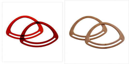 2 x Oval Shaped Plastic Handles Macramé Bag Making Crafts 7in. - Select Colours - Home - Crafts