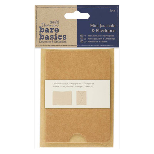 2 x Papermania Bare Basics Mini Journals Envelopes For Notes Story Scrapbooks - Home - Crafts