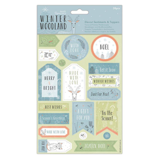 2 x Papermania Winter Woodland Die - Cut Sentiments With Toppers Sheets Card Craft - Home - Crafts