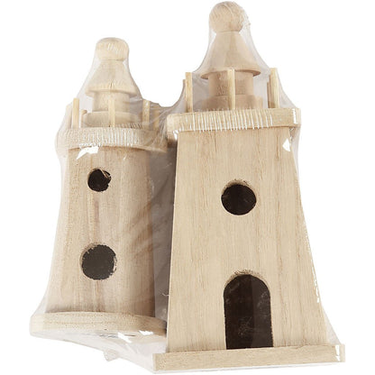 2 x Paulownia Wood Lighthouses Decoration Crafts 18x8 cm - Home - Crafts