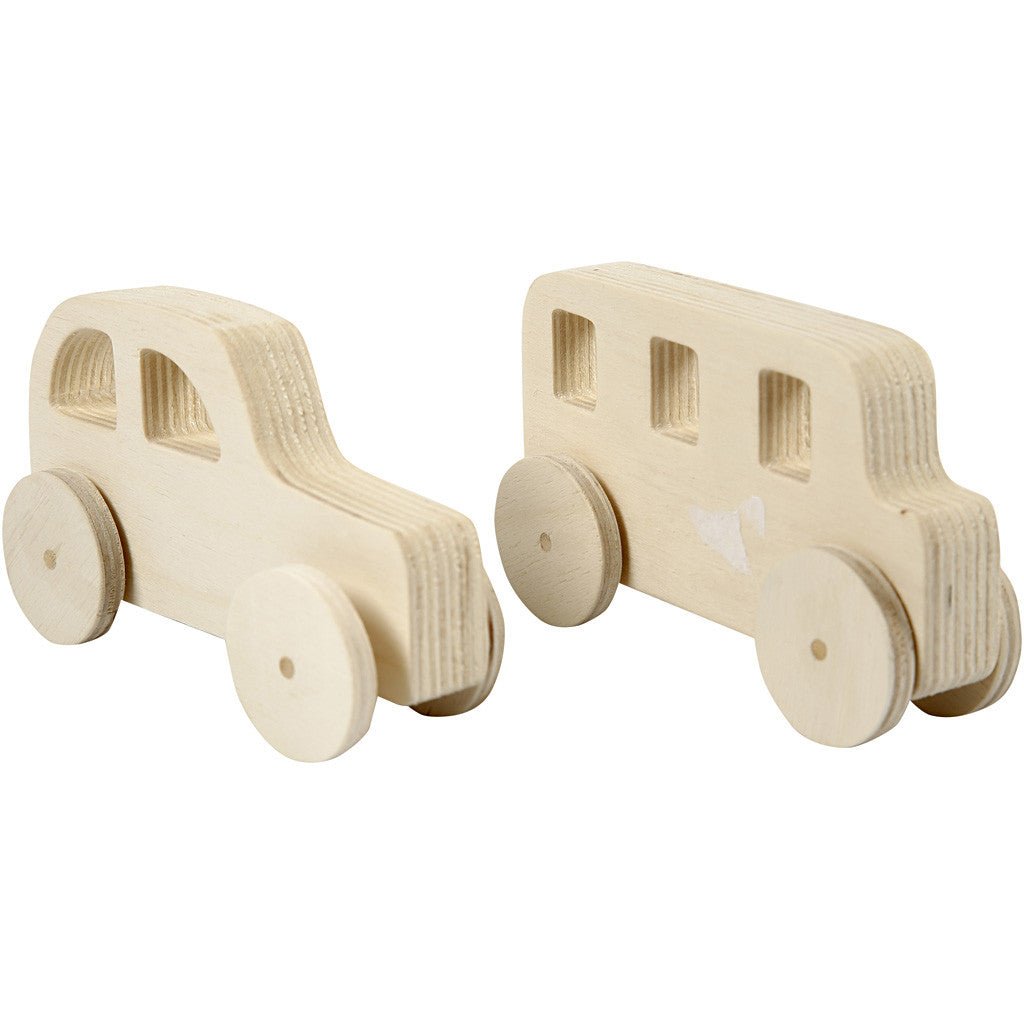 2 x Plywood Cars Vehicles Decoration Crafts 12x3.5x6 cm - Home - Crafts