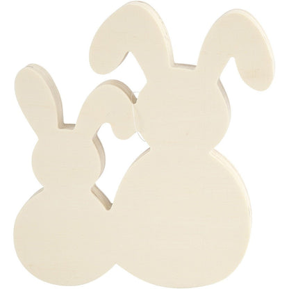 2 x Plywood Continuous Bunnies Decoration Crafts 17x16x2 cm - Home - Crafts