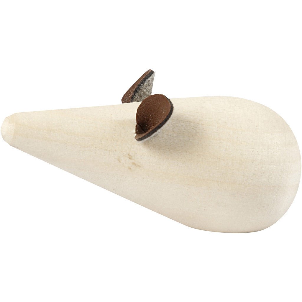 2 x Poplar Wood Mouse With Flat Bottom Decoration Crafts L: 6.5 cm D: 3.5 cm - Home - Crafts