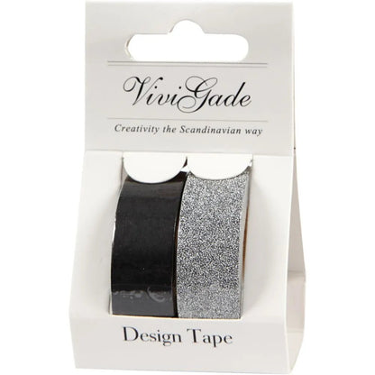 2 x Washi Tape Rolls Matt Glitter Assorted Colour Christmas Decorations Crafts