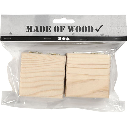 2 x Wooden Jewellery Box With Magnetic Clasp Storage Decoration Crafts 6x6x3.5 cm - Home - Crafts