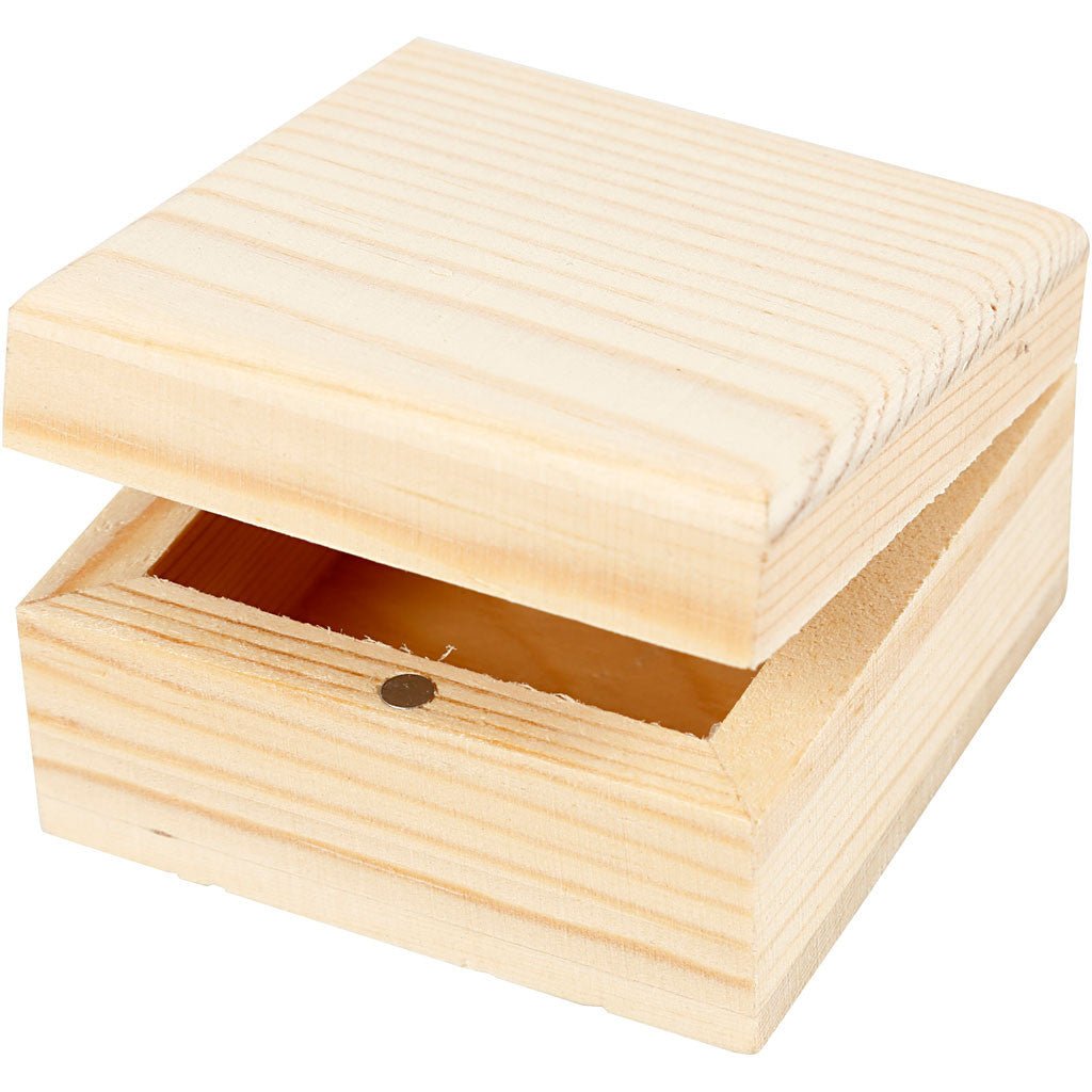 2 x Wooden Jewellery Box With Magnetic Clasp Storage Decoration Crafts 6x6x3.5 cm - Home - Crafts