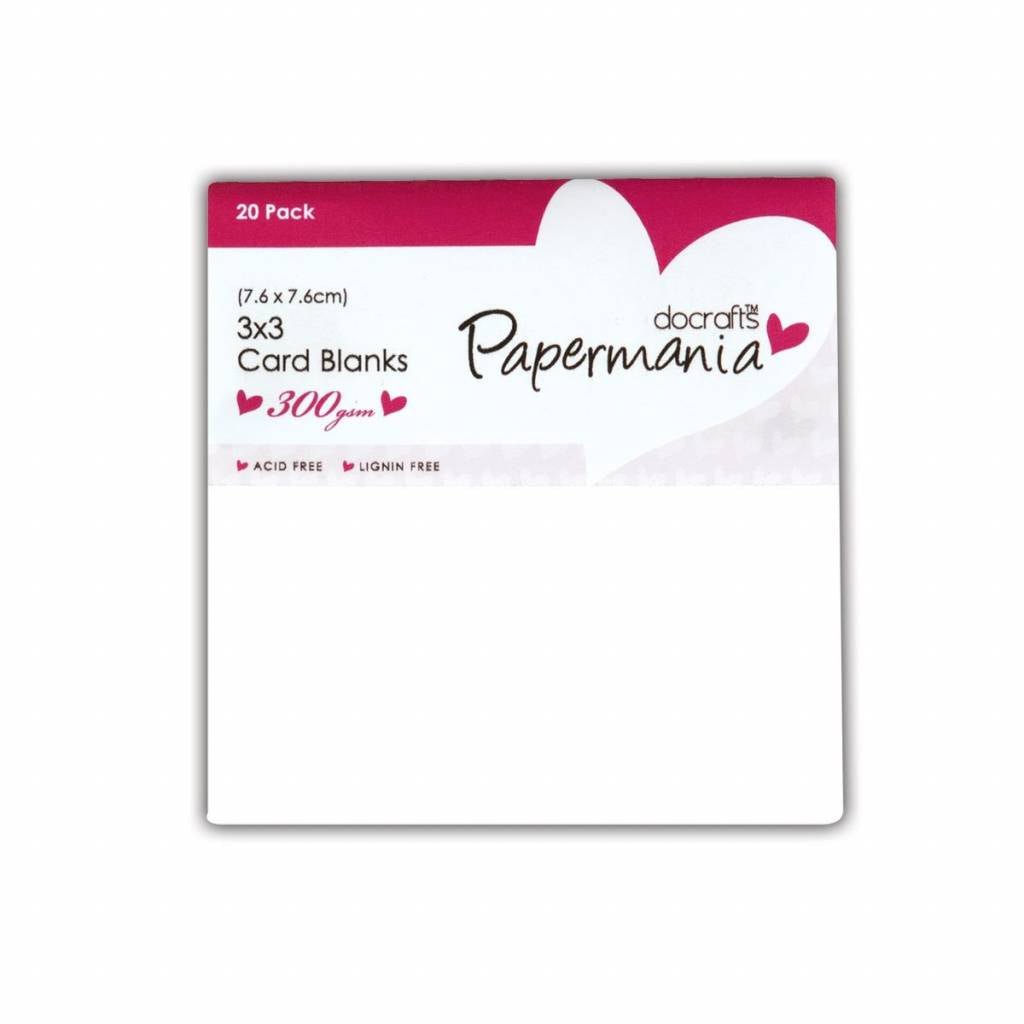 20 x Papermania Blank Cards Envelopes Pack 7.6cm x 7.6cm White Square Shaped - Home - Crafts