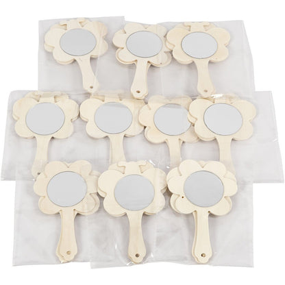 20 x Plywood Hand Frames With Mirrors Home Decoration Crafts W: 9 cm - Butterflies Flowers - Home - Crafts