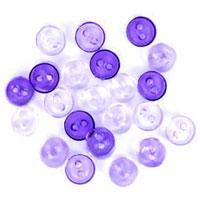 Trimits Mini Craft Transparent Round Buttons - Purple Shades - Hobby & Crafts