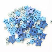 Trimits Mini Craft Star Buttons - Blue Shades - Hobby & Crafts