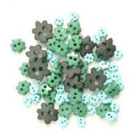 Trimits Mini Craft Flowers Buttons - Green Shades - Hobby & Crafts