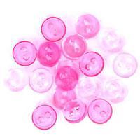 Trimits Mini Craft Transparent Round Buttons - Pink Shades - Hobby & Crafts