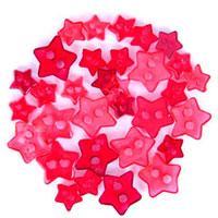 Trimits Mini Craft Transparent Star Buttons - Red Shades - Hobby & Crafts