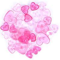 Trimits Mini CraftTransparent Heart Buttons - Pink Shades - Hobby & Crafts