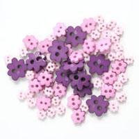 Trimits Mini Craft Flowers Buttons - Purples Shades - Hobby & Crafts