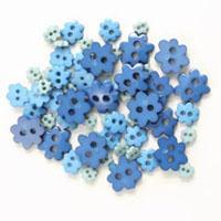 Trimits Mini Craft Flower Buttons - Blue Shades - Hobby & Crafts