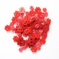 Trimits Mini Craft Flower Buttons - Red Shades - Hobby & Crafts