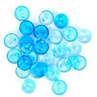 Trimits Mini Craft Transparent Round Buttons - Turquoise Shades - Hobby & Crafts