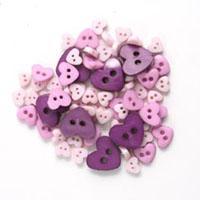 Trimits Mini Craft Hearts Buttons - Purples Shades - Hobby & Crafts