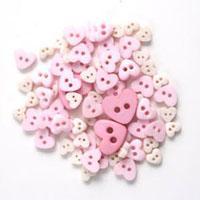 Trimits Mini Craft Heart Buttons - Pink Shades - Hobby & Crafts