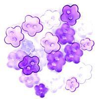 Trimits Mini Craft Transparent Flowers Buttons - Purple Shades - Hobby & Crafts